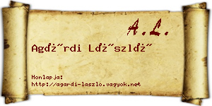 Agárdi László névjegykártya