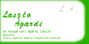 laszlo agardi business card