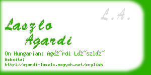 laszlo agardi business card